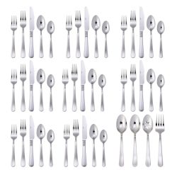 Chefs 44-Piece Harlow 18/10 Flatware Set